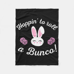 Womens Easter Bunco Hoppin To Roll A Bunco Dice Bu Fleece Blanket