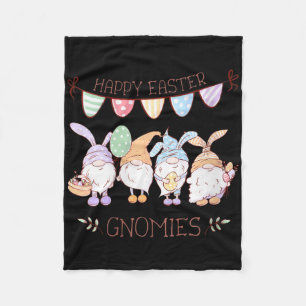 Womens Easter Gnomes Shirt, Happy Easter Gnomies V Fleece Blanket