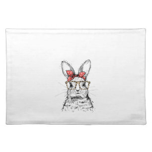 Womens Easter Rabbit Bunny Boxer Boxing Kickboxing Cloth Placemat