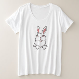 Women's Easter Shirt Pocket Bunny Plus Size Shirt