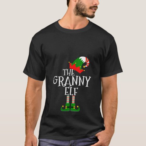 Womens Easy The Granny Elf Costume Matching Family T_Shirt