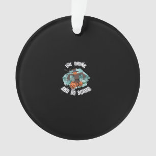 Womens Eat Drink And Be Scary Halloween Modern Ornament