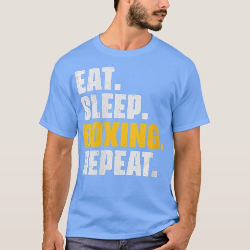 Womens Eat Sleep Boxing Repeat  Funny Boxer Retro  T_Shirt