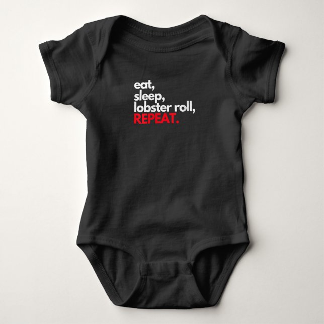 Womens Eat Sleep Lobster Roll Repeat Maine Lobster Baby Bodysuit (Front)