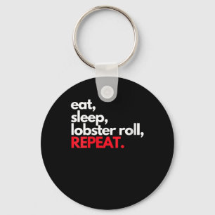 Womens Eat Sleep Lobster Roll Repeat Maine Lobster Keychain