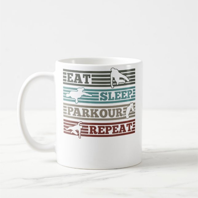 Womens Eat Sleep Parkour Repeat Runner Parkour Coffee Mug (Left)