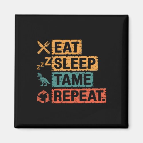 Womens Eat Sleep Tame Repeat Gamer Dinosaur Trex L Magnet