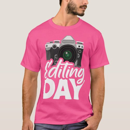 Womens Editing Day Photographer Camera VNeck  T_Shirt