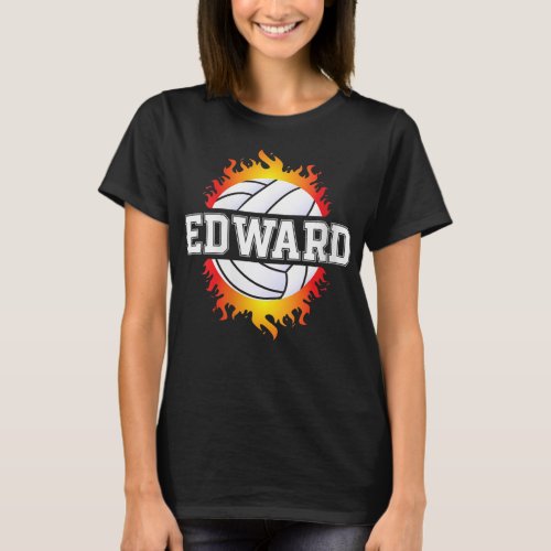 Womens Edward Name Volleyball Player Boys Ball and T_Shirt