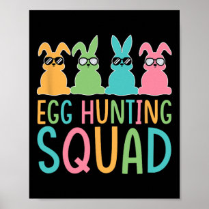 Womens Egg Hunting Squad Crew Family Happy Easter Poster