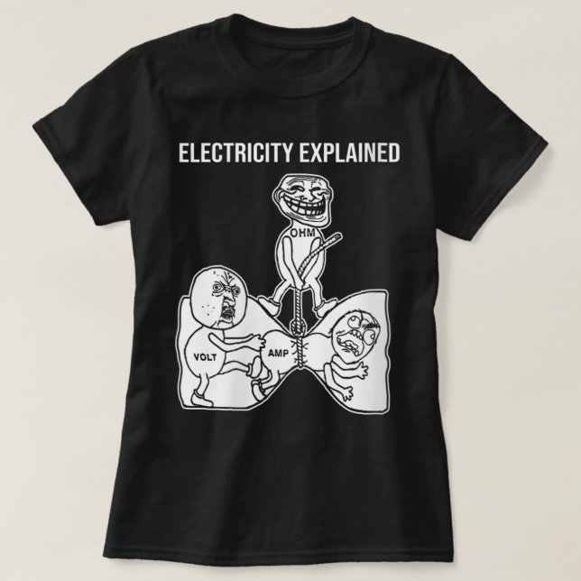 Womens Electricity Explained Electricity Physics N T-Shirt (Design Front)