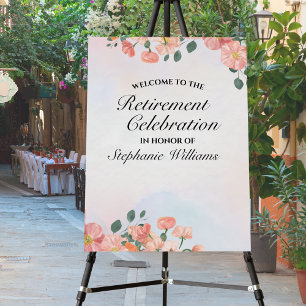 Women's Elegant Floral Retirement Celebration Foam Board