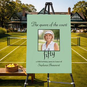 Women's Elegant Photo Tennis 50th Birthday Party Foam Board