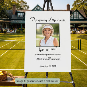 Women's Elegant Photo Tennis Theme Retirement Foam Board