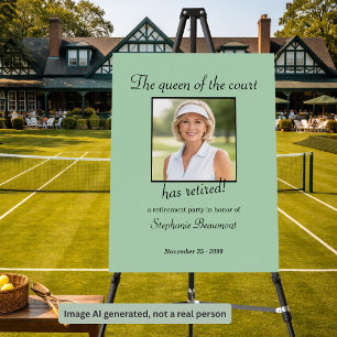 Women's Elegant Photo Tennis Theme Retirement Foam Board