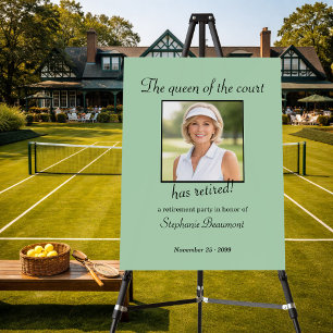 Women's Elegant Photo Tennis Theme Retirement   Foam Board