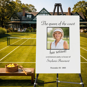 Women's Elegant Photo Tennis Theme Retirement   Foam Board