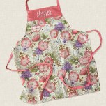Womens Elegant Stylish Pink Floral Pattern Apron<br><div class="desc">A pretty vintage floral pattern personalized with your name decorates this kitchen apron. Personalize it for a gift. Change the words to match your gifting occasion. Great gift for Mother's Day,  friends,  Christmas gifts or just because. Designed for you by Blackberry Boulevard.</div>