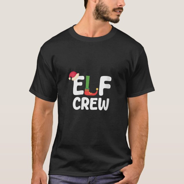 Womens Elf Crew Christmas Family Matching Pajamas  T-Shirt (Front)