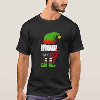 Womens Elf Mom Christmas Elf Family Costume For Mo T-Shirt