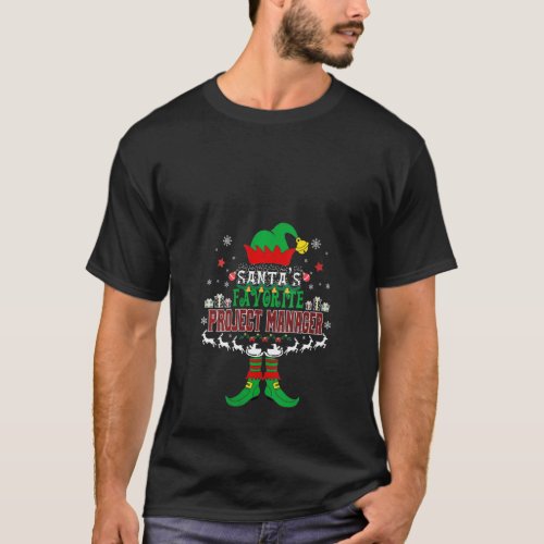 Womens Elf Xmas Santas Favorite Project Manager U T_Shirt
