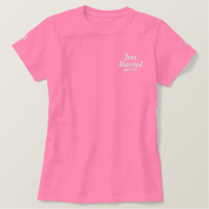 Women's Embroidered Just Married Monogram Shirt