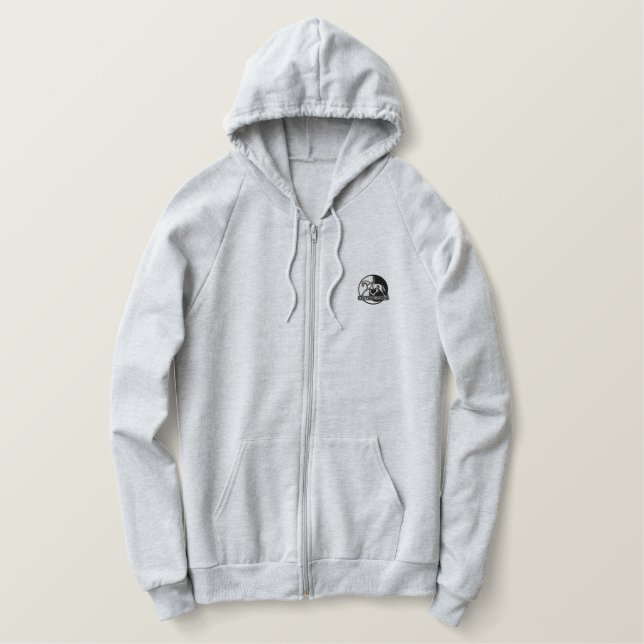 Women's Embroidered Zip Up Hoodie (Design Front)