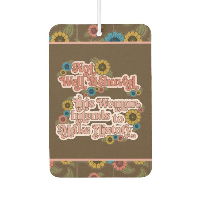 Women's Empowerment Retro 60s and 70s Floral Air Freshener (Front)