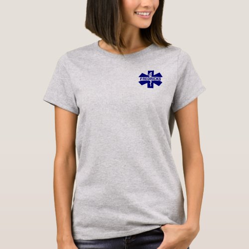 Womens EMT Paramedic Star of Life Custom Name T_Shirt