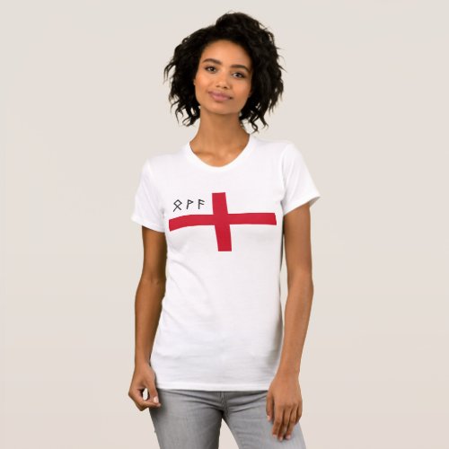 Womens England T_Shirt _ Flag with Runes
