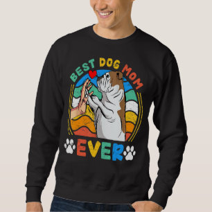 Womens English Bulldog Best Dog Mom Ever Dog  Retr Sweatshirt