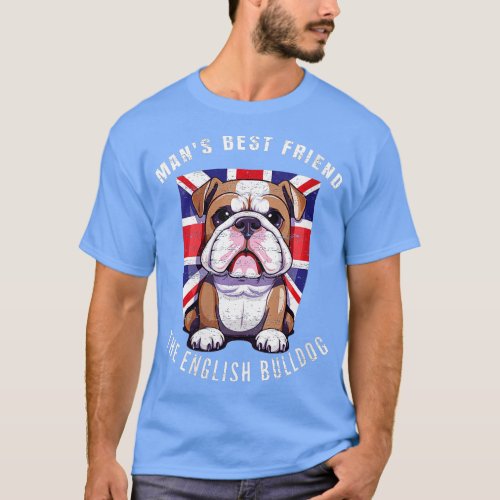 Womens English Bulldog British Flag Mans Best Frie T_Shirt