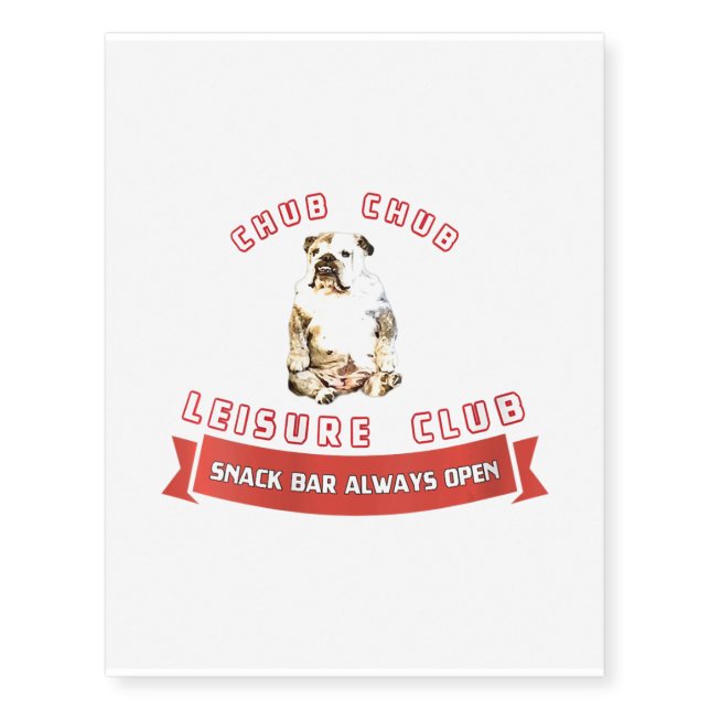 Womens English Bulldog Gift Temporary Tattoos (Front)