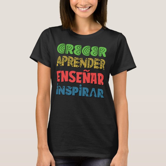 Womens Ensenar Funny Bilingual Teacher Gift T-Shirt (Front)
