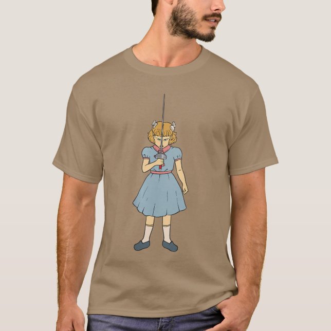 Womens Epee Fencing Girl Clementine Punk Rock Goth T-Shirt (Front)