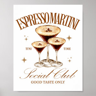 Womens Espresso Martini Social Club Drinking Tail Poster