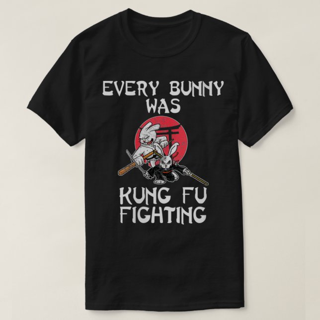 Womens Every Bunny Was Kung Fu Fighting  Easter Su T-Shirt (Design Front)