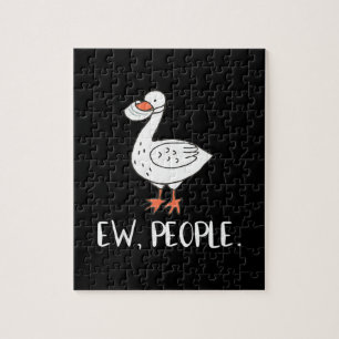 Womens Ew People Funny Duck Face Mask Jigsaw Puzzle