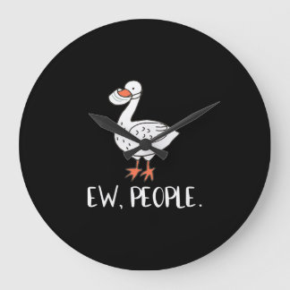 Womens Ew People Funny Duck Face Mask Large Clock
