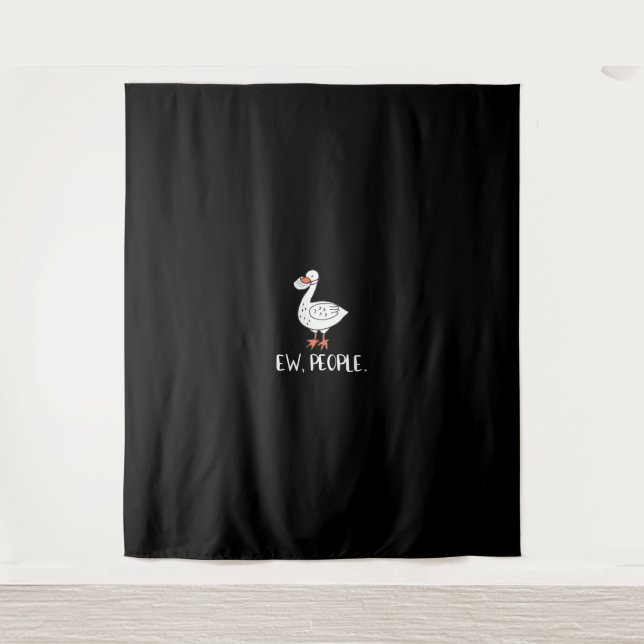 Womens Ew People Funny Duck Face Mask Tapestry (Front)