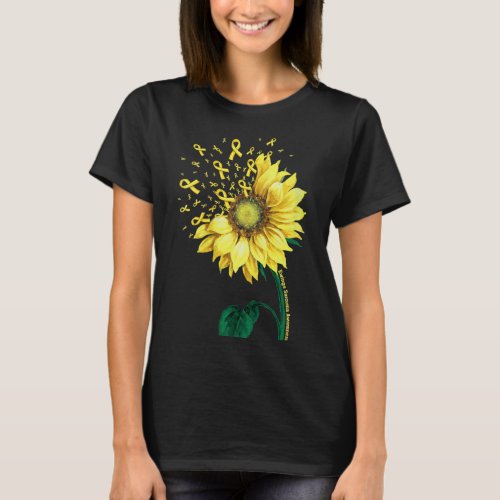 Womens Ewings Sarcoma Awareness Sunflower Yellow R T_Shirt