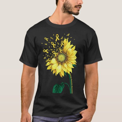 Womens Ewings Sarcoma Awareness Sunflower Yellow R T_Shirt