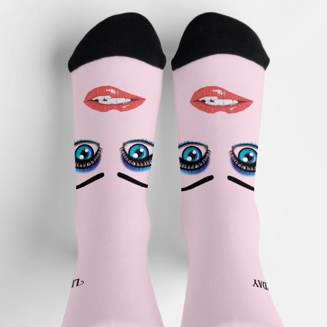 Women's Eyes and Lips Socks (Top)
