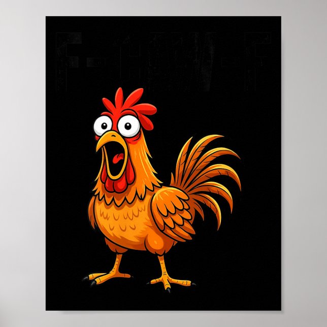Womens F-caw-f Funny Chicken Humor F-caw-f Quote R Poster (Front)
