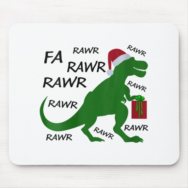 Womens Fa Rawr Dinosaur T-rex Xmas Party Santa T-r Mouse Pad (Front)