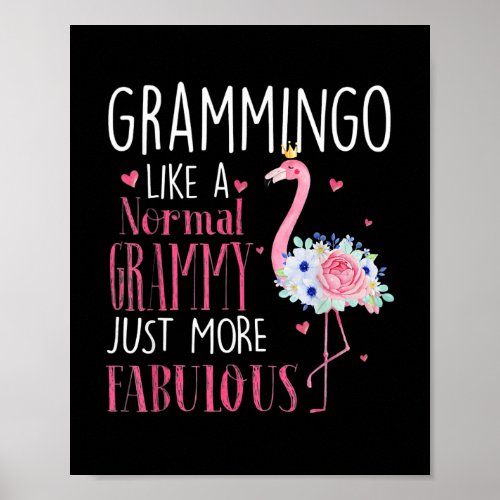 Womens Fabulous Grammy Grandma Mother Mom Funny Poster