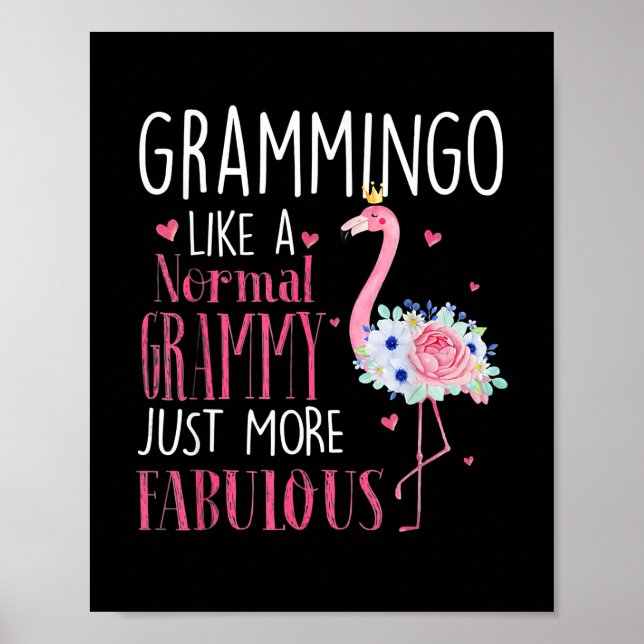 Womens Fabulous Grammy Grandma Mother Mom Funny Poster (Front)