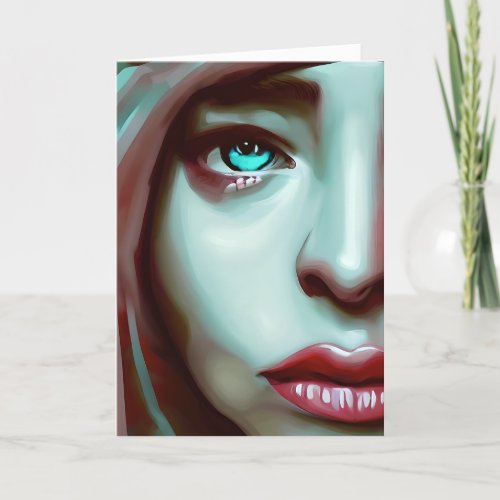Womens Face  AI Generated Art Card