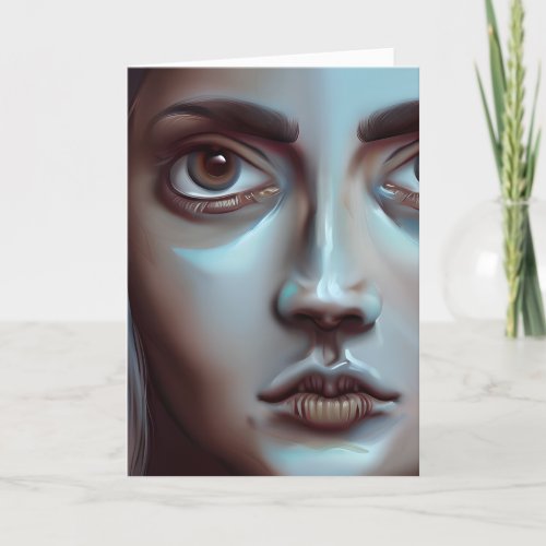 Womens Face  AI Generated Art Card