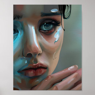 Women's Face AI Generated Artwork Poster